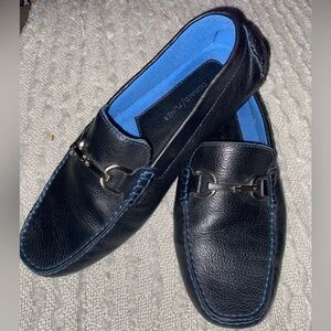 Donald Pliner Alvar Leather Driver Shoe black Sz 11 M